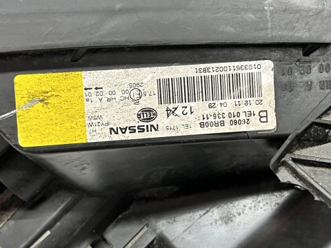 Nissan Qashqai 26060BR00B REFLEKTOR LEWY PRZEDNI ORG WYS 24H FV Nissan Qashqai 26060BR00B REFLEKTOR LEWY PRZEDNI ORG WYS 24H FV